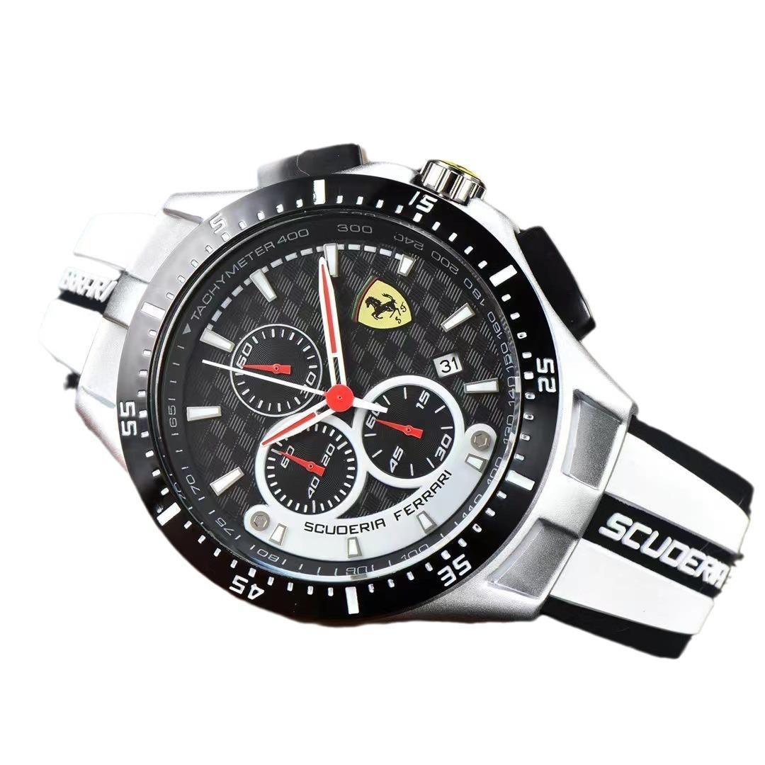 NEW Men’s formula 1 Scuderia Ferrari 42mm Luxury Chronograph Red Silicone Watch.