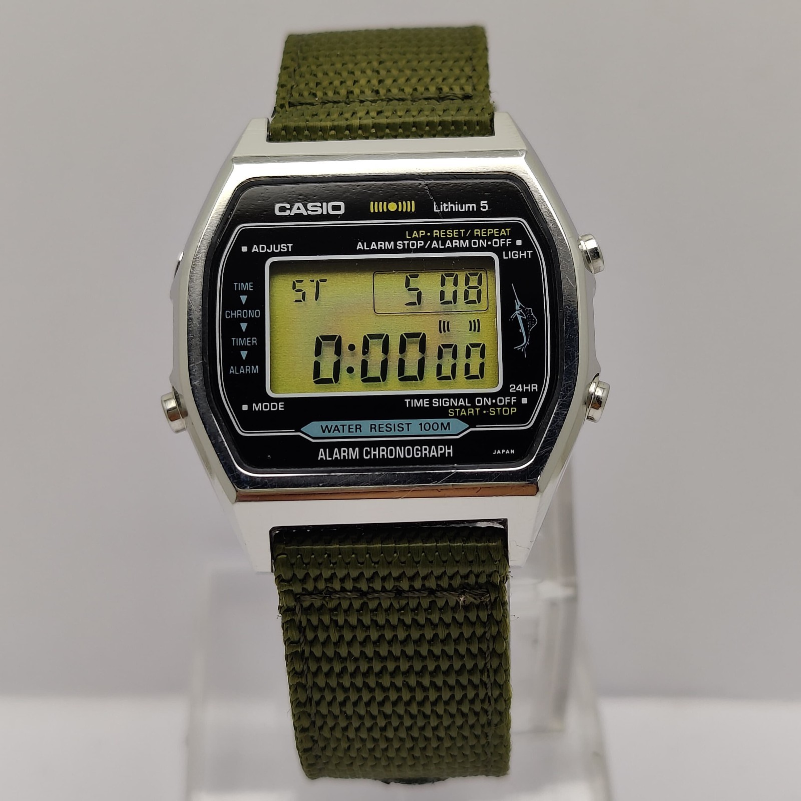 Vintage Casio Marlin H101 106 Digital Chronograph/Timer/Alarm 1980s Men’s Watch