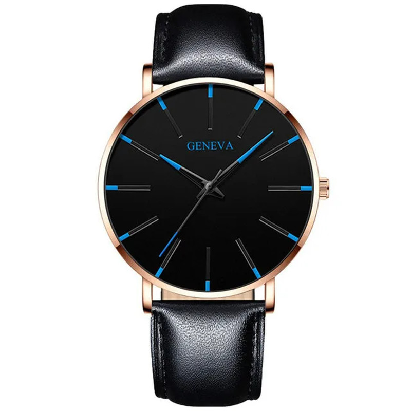 Minimalist Men’s Ultra Thin Quartz Watch with Mesh Strap – Business Style
