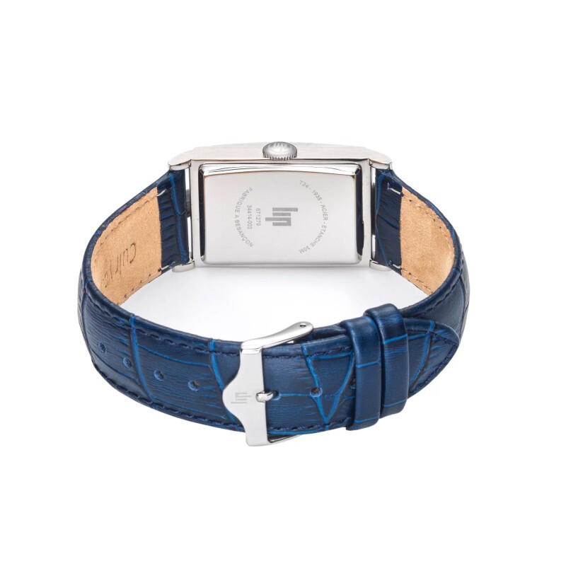 LIP CHURCHILL T24 671279 Mens Blue Leather Strap White Analog Dial Watch 41.5 mm