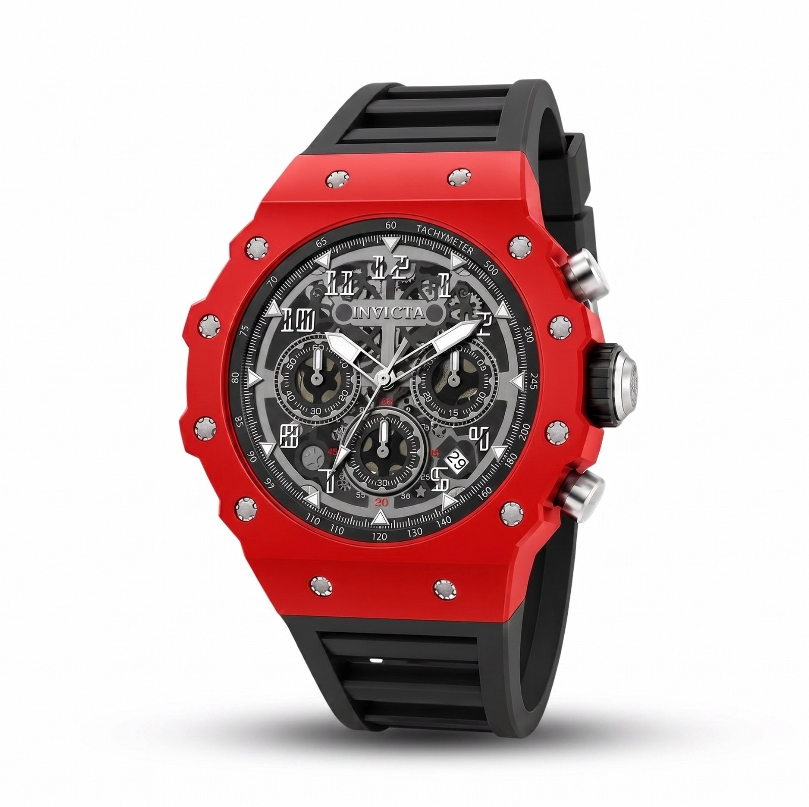 Invicta Racing Vaulthan 69648 Men’s 44mm Red Black Skeleton Dial Watch New