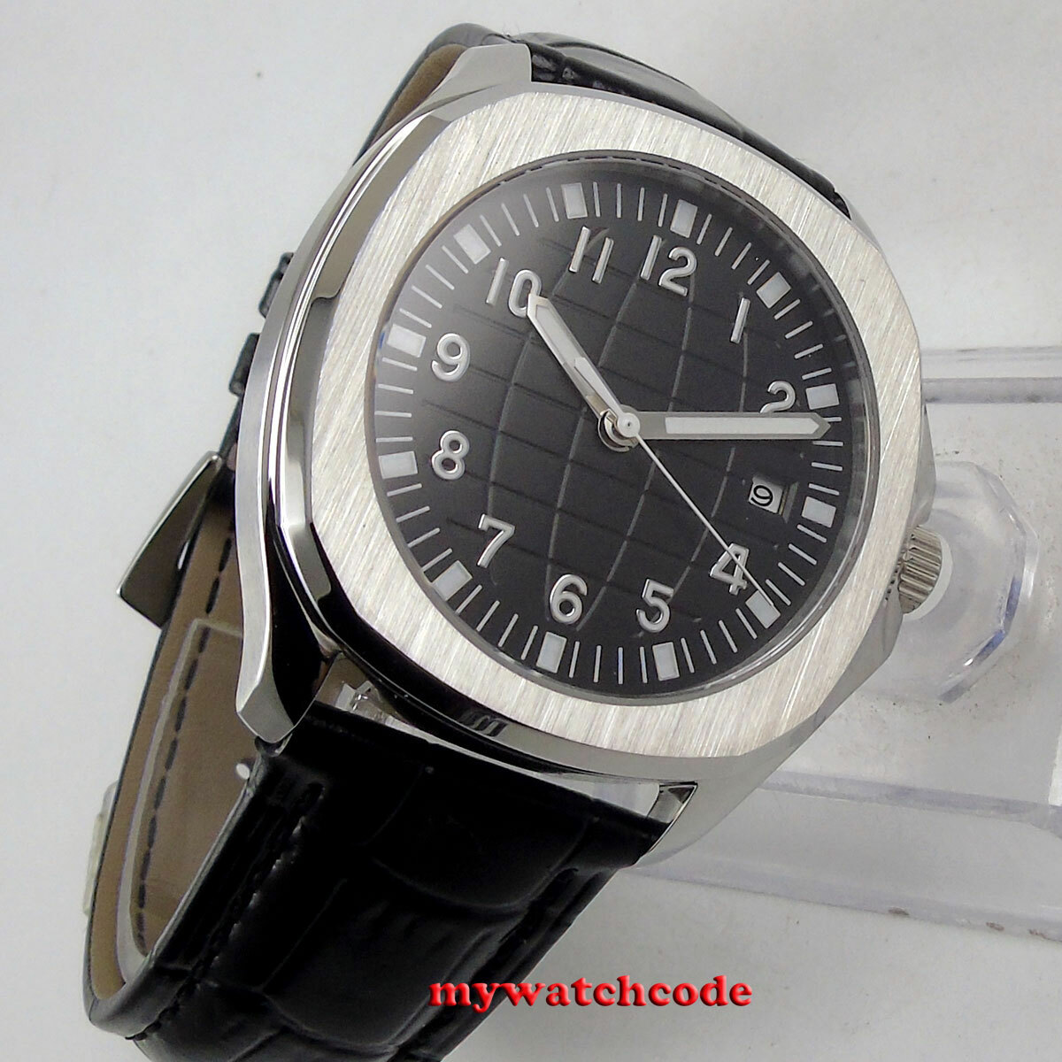 40mm Bliger sterile black dial date sapphire glass automatic Square mens watch