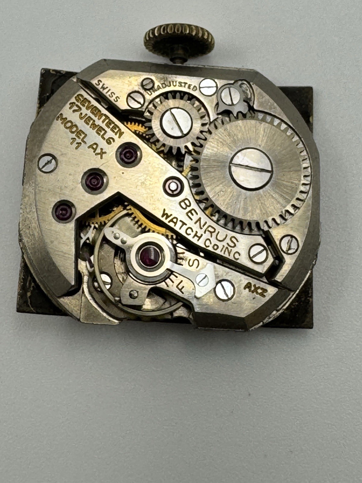 Vintage Benrus Art Deco Tank Style Mechanical 17 Jewel Watch