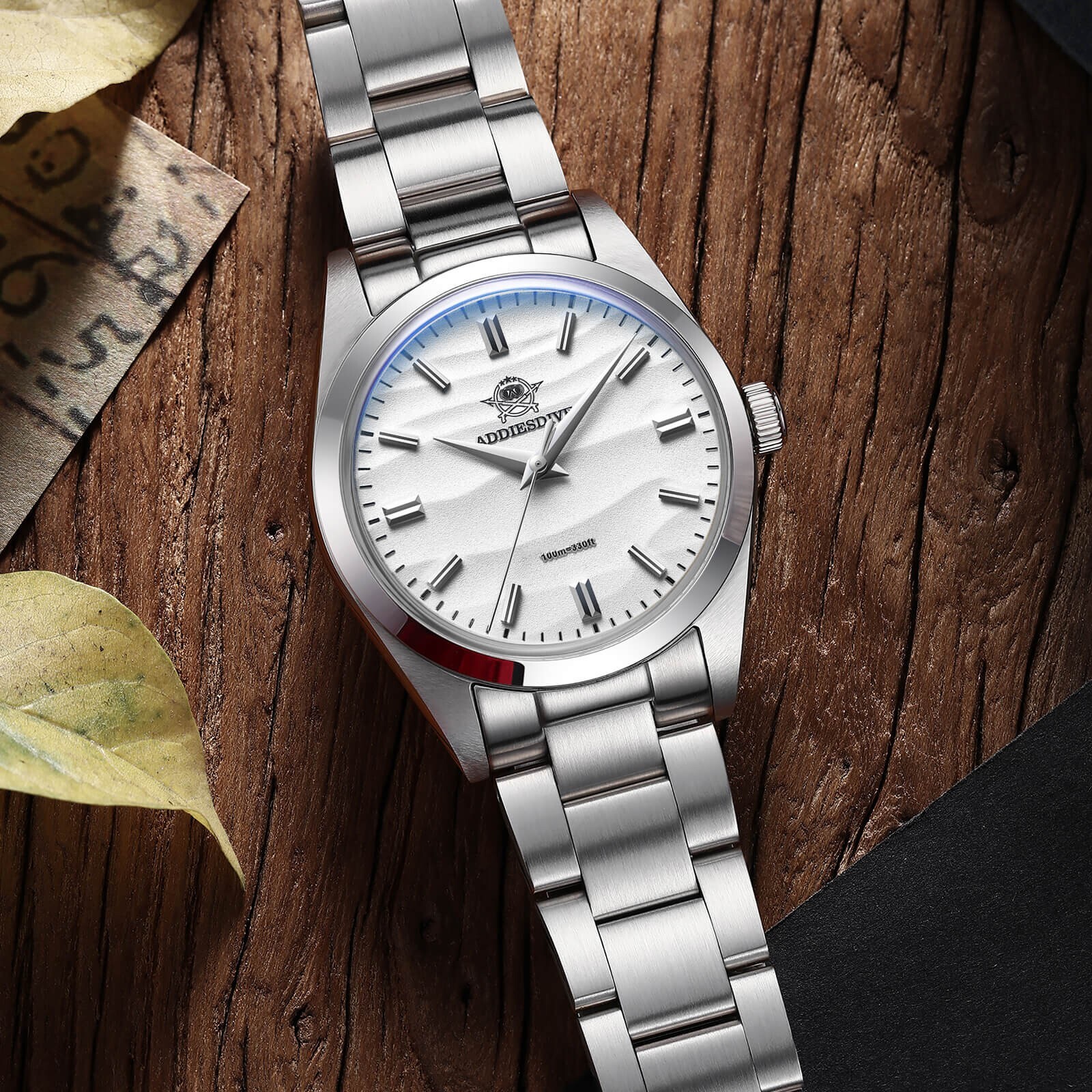 ADDIESDIVE AD2030 36mm Quartz Watch – White Dial – AUSTRALIAN STOCK!