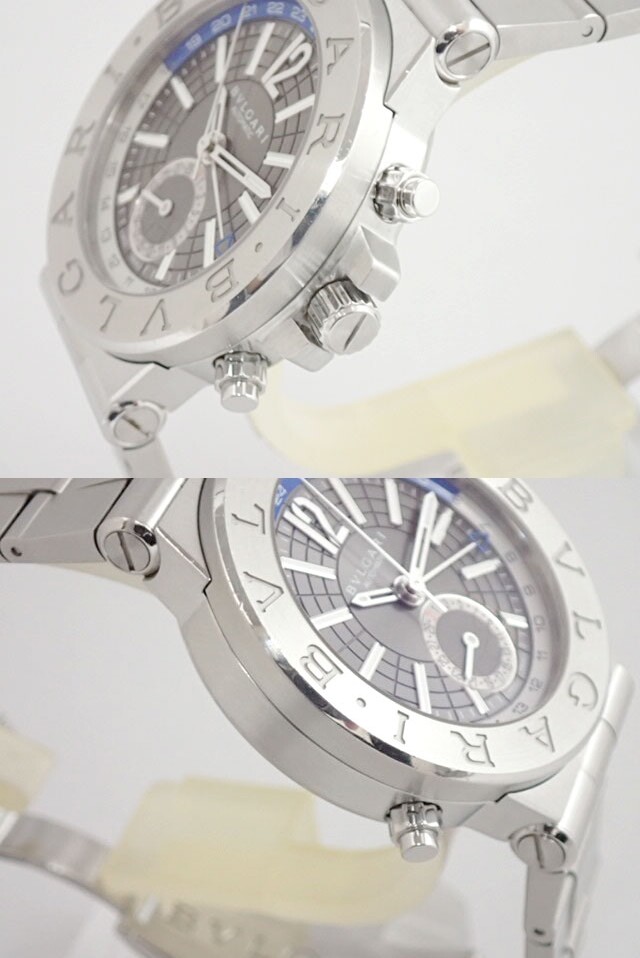 BVLGARI Diagono GMT DG40S GMT Stainless Steel Automatic Gray Dial Men’s Watch