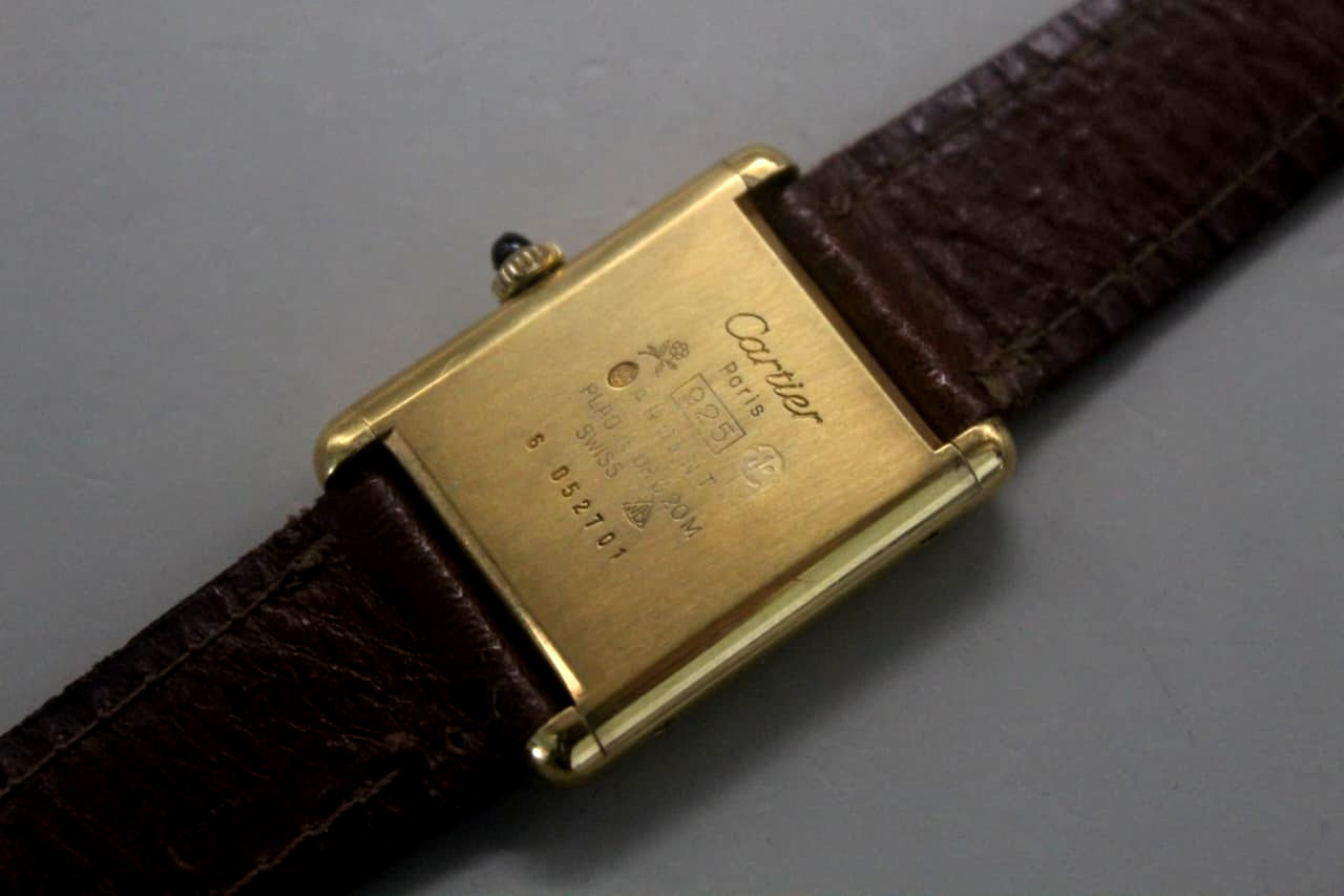 Must de Cartier Tank Men/Unisex 23 mm – Manual wind watch Gold plated 925 silver