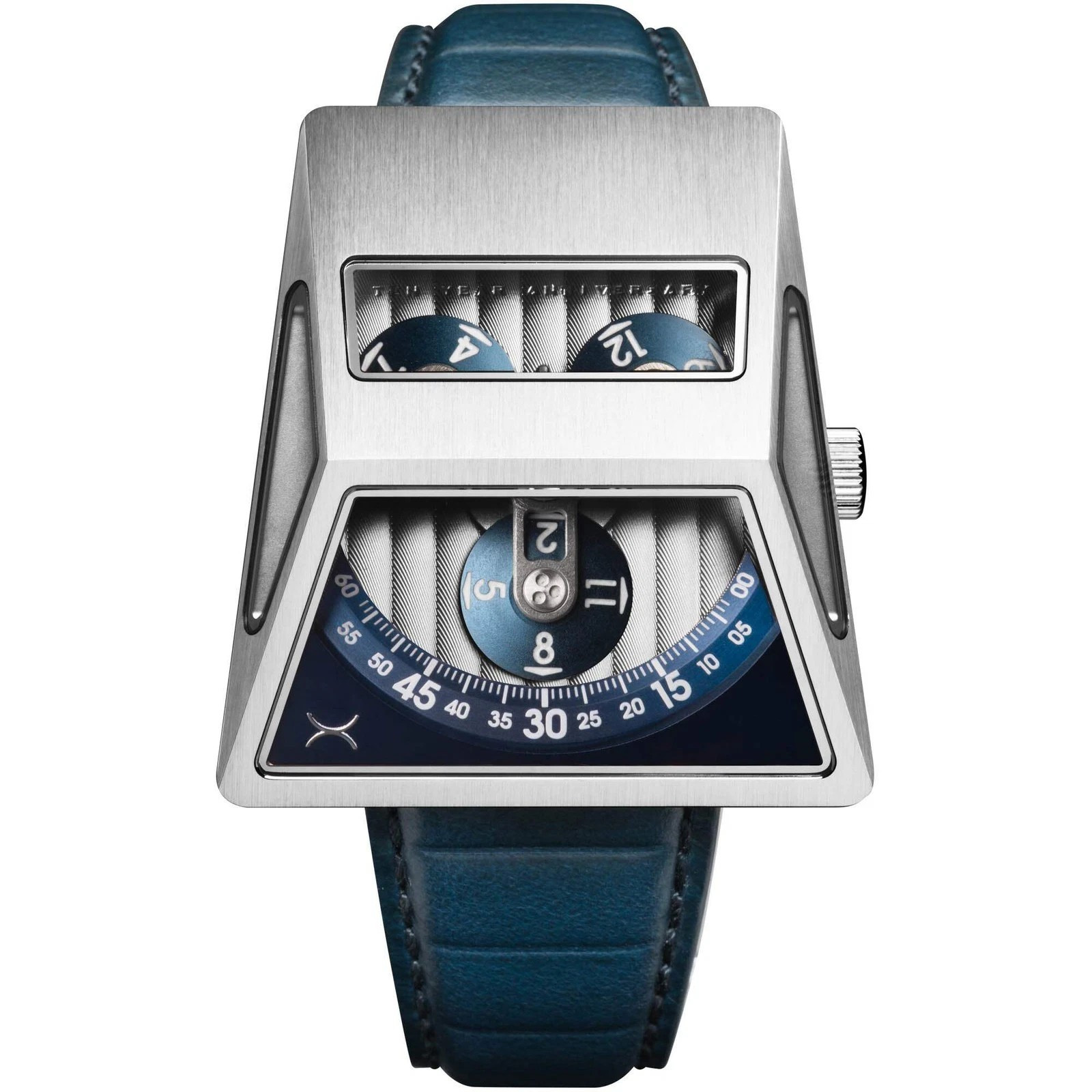 Xeric Vendetta X Wandering Hour Automatic Blue Steel Watch – Brand New