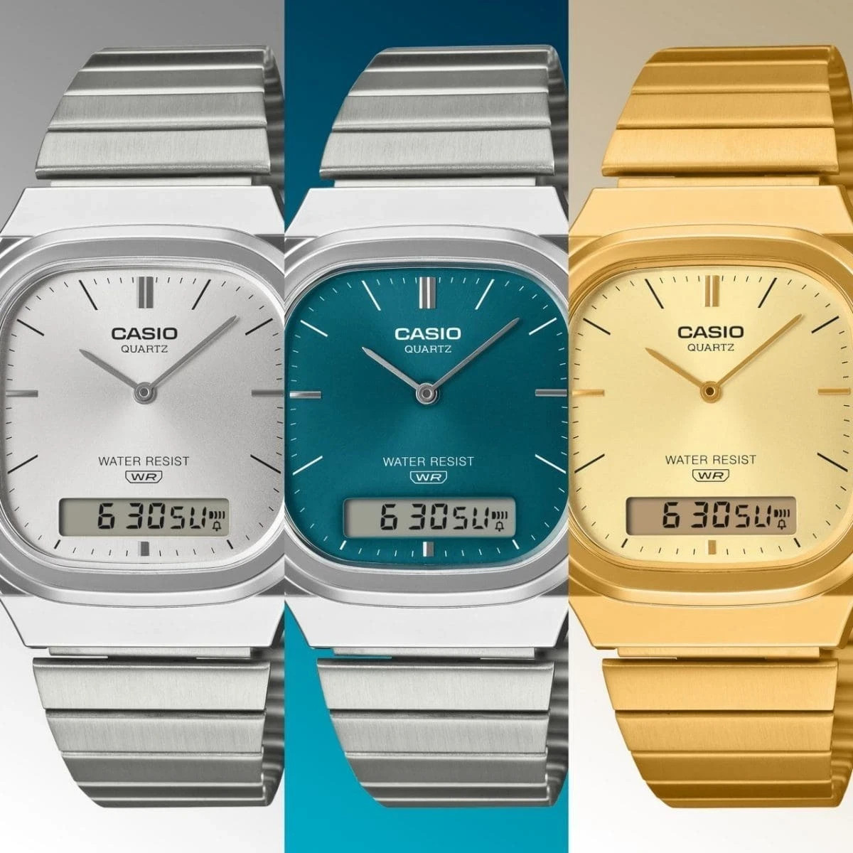 CASIO AQ-240E-3AJF Classic Series Digital Analog Watch Green Retro Modern 2025