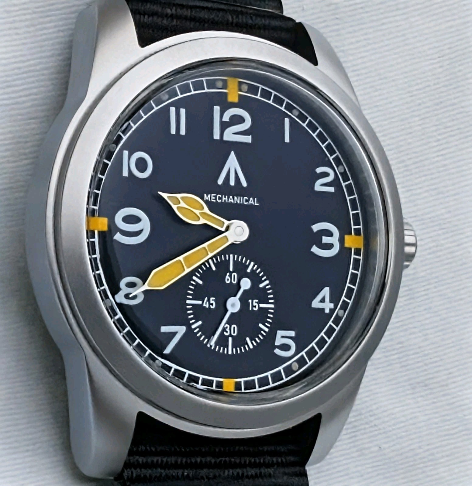 Toujours Pret Mechanical Dirty Dozen Military watch Blasted Stainless steel 39mm