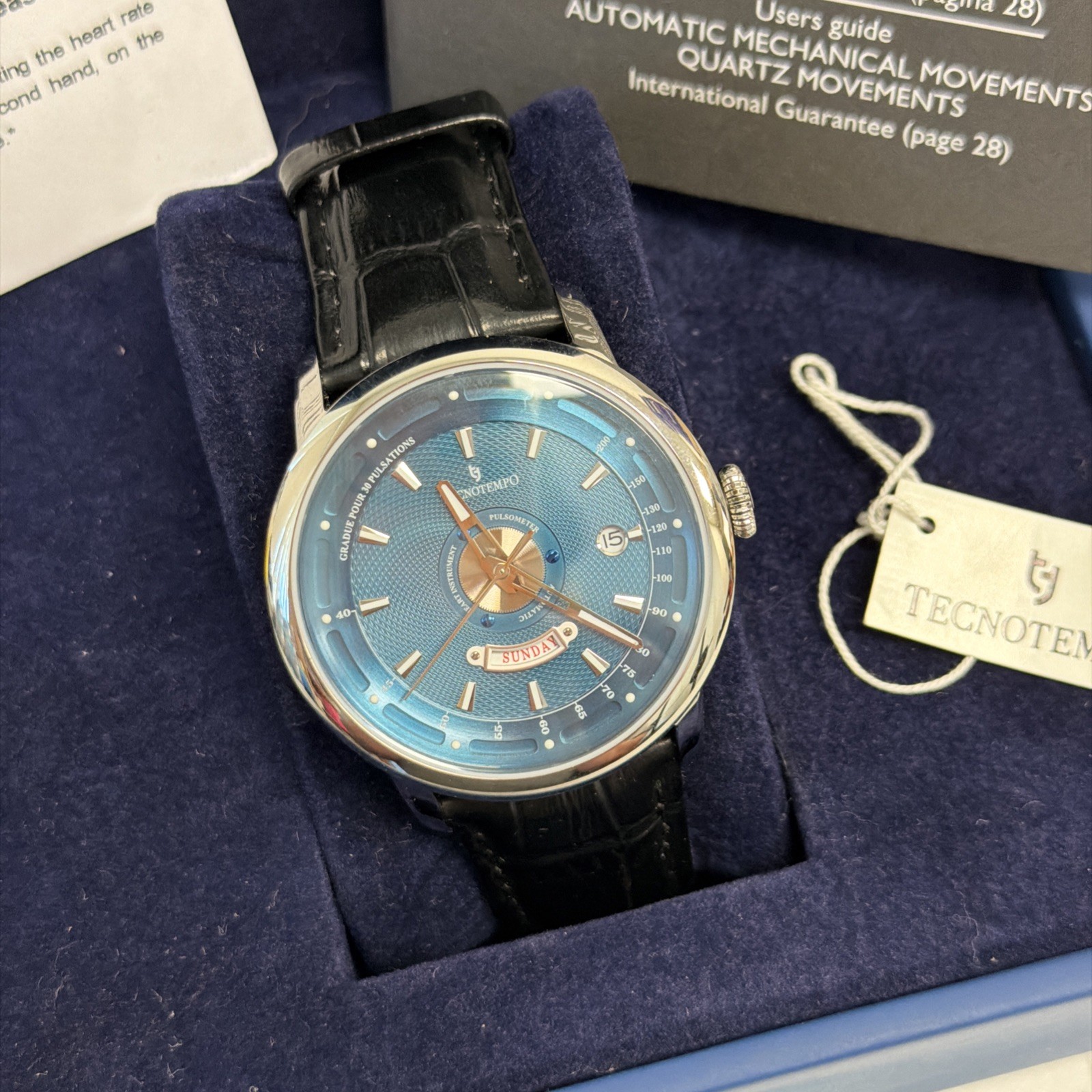 Brand New Tecnotempo Automatic Pulsometer Blue Special Edition No.36 US Seller!