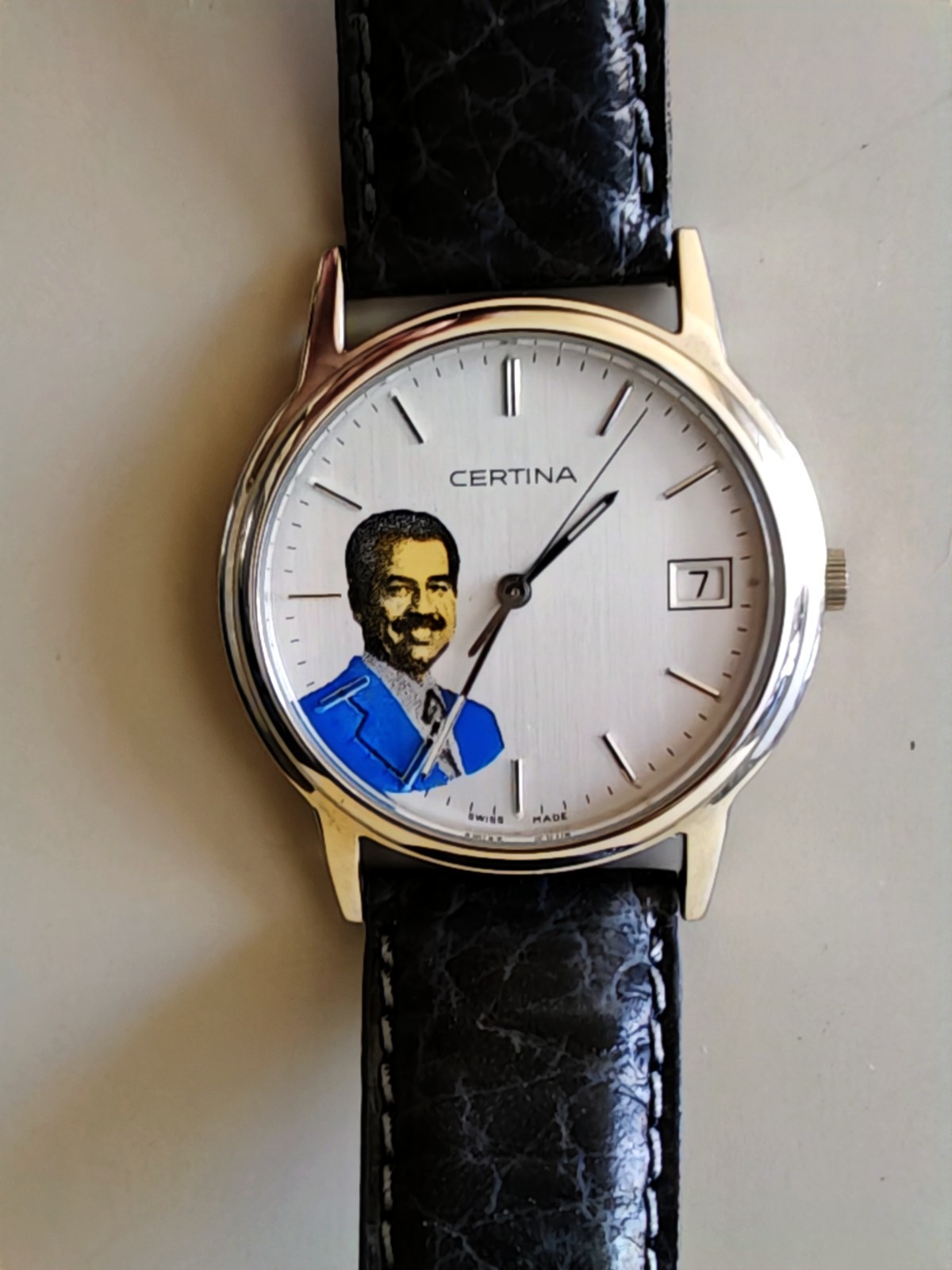 Automatic CERTINA President Saddam Hussein Iraq Watch Men White Dial SS R35