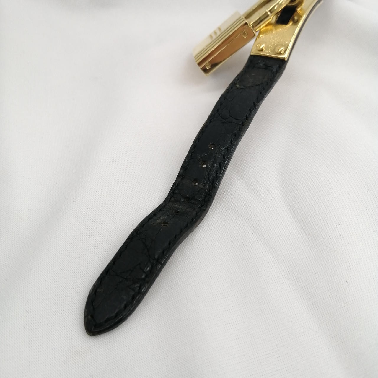[A4N] Hermes Kelly Watch P10 Gold Plated Leather Quartz Ladies [b9x]