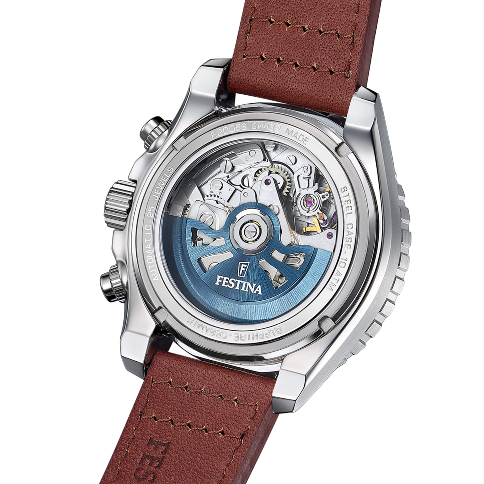 Chronograph Ceramic White / Leather | White Dial Wristwatch F20056-1