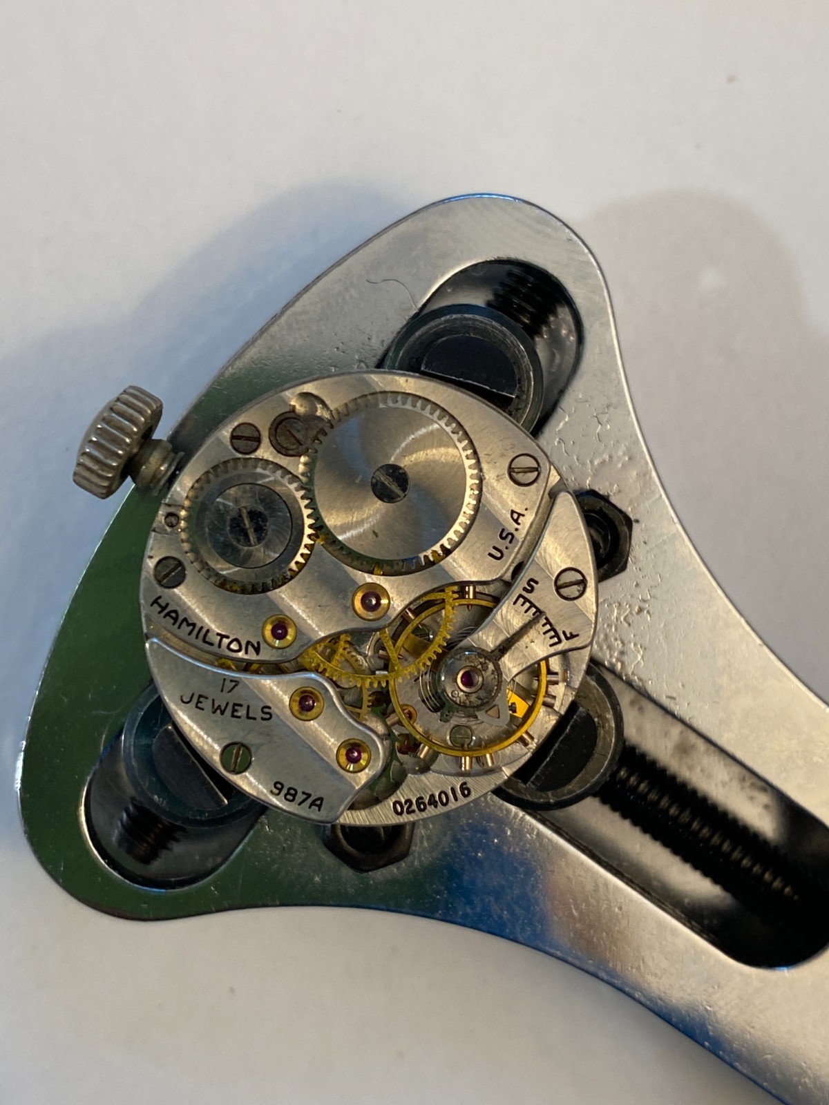 WWII ORD DEPT US Army Watch Hamilton 987A 17J OD-14354 Parts | Vintage Authentic