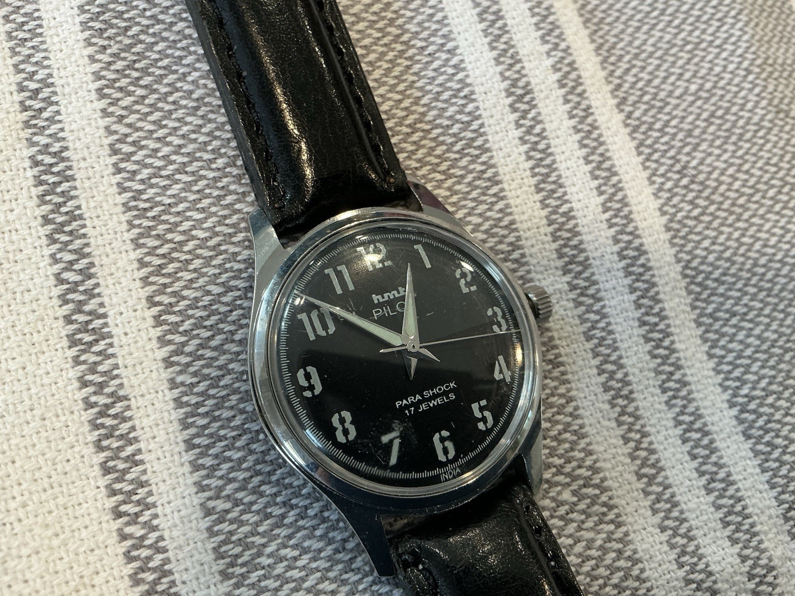Rare HMT Pilot Men’s Watch Hand Winding Mechanical 1980s Vintage Made in India