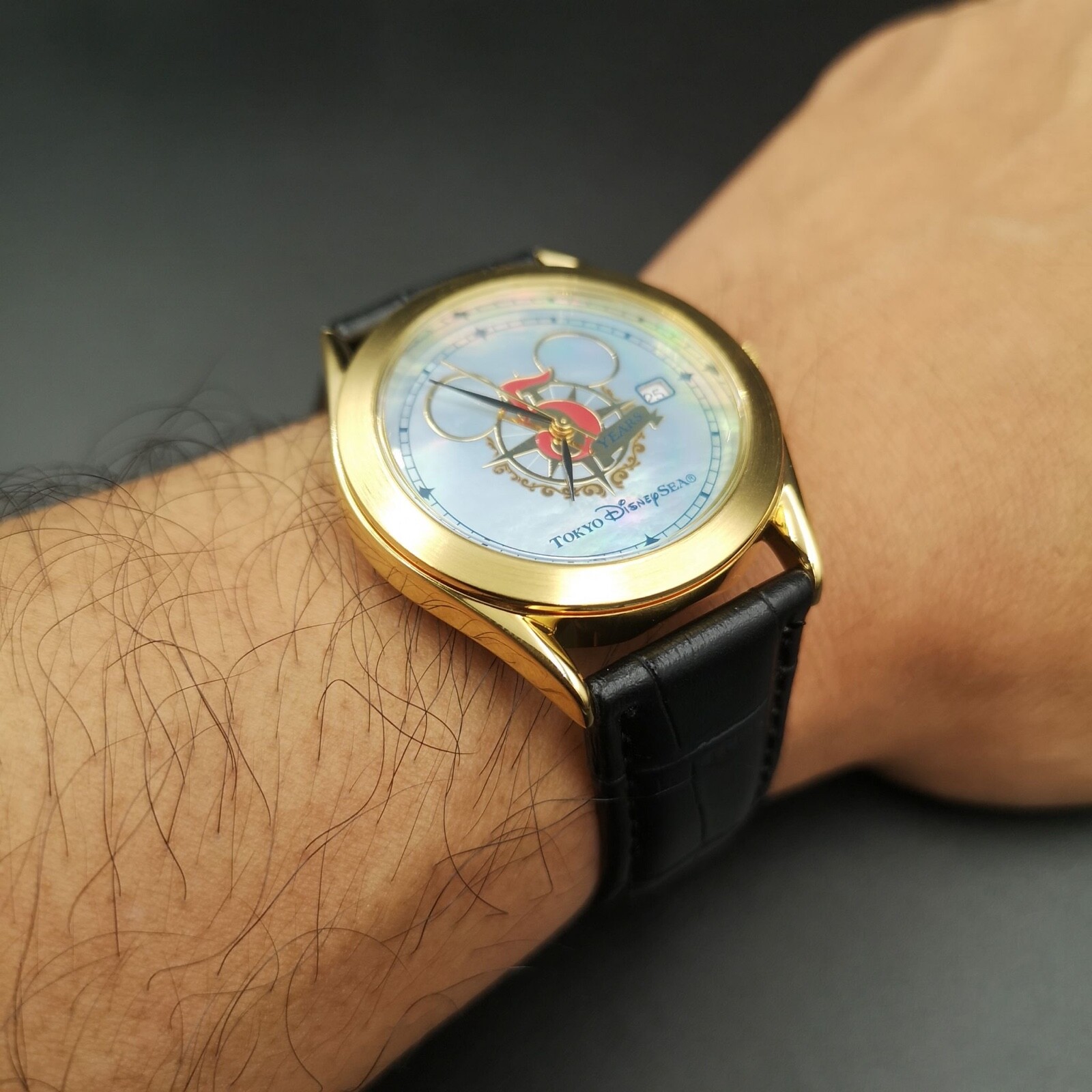 Nice Tokyo Disney Sea 5 years men’s Quartz watch. Come with original box.