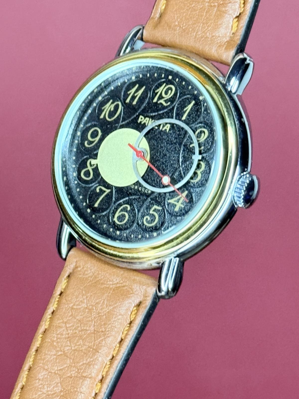 Raketa Copernicus Black Vintage Soviet Mechanical Mens Watch 1990s Sun Dial Rare