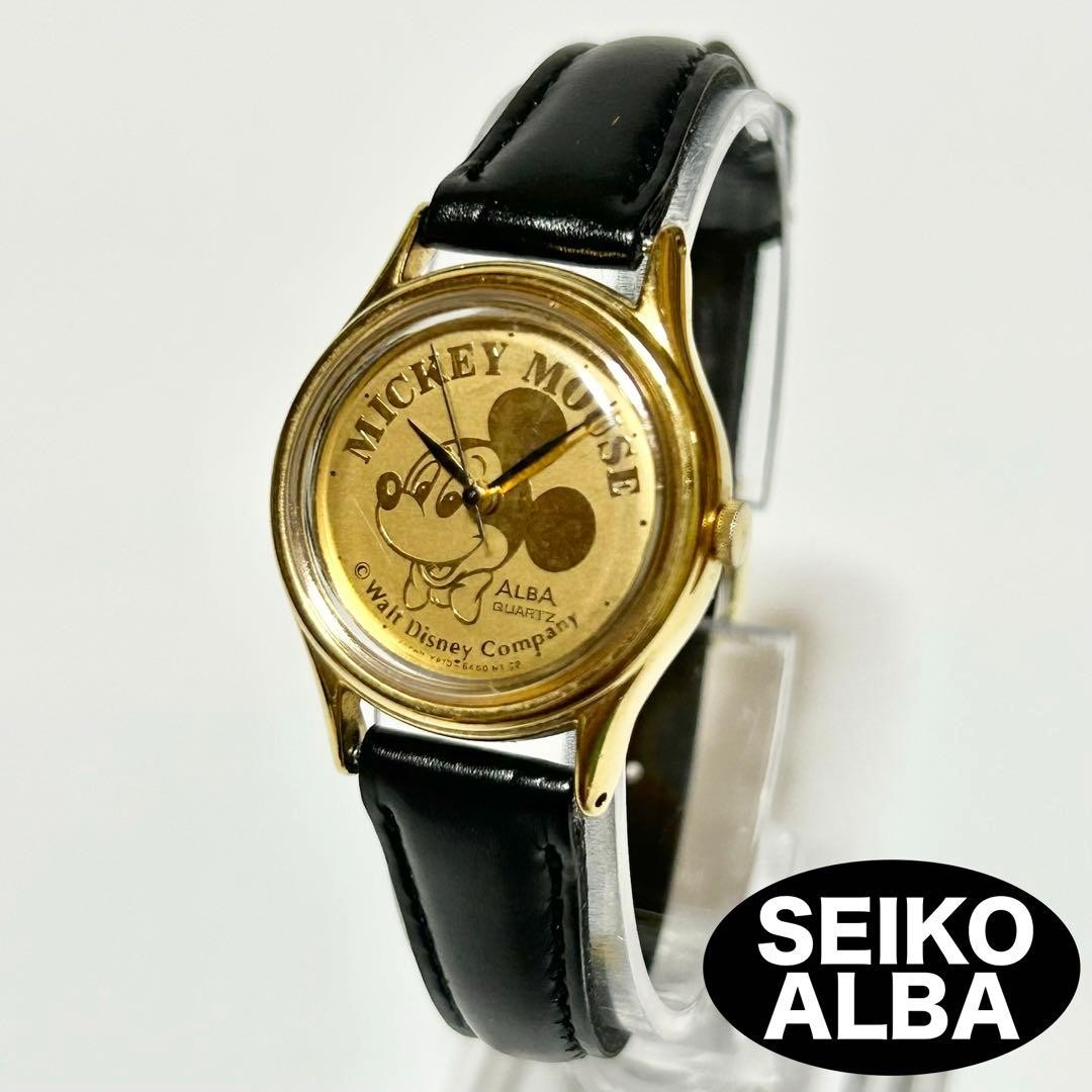 ALBA Mickey Mouse V515-6094 Gold Quartz Watch