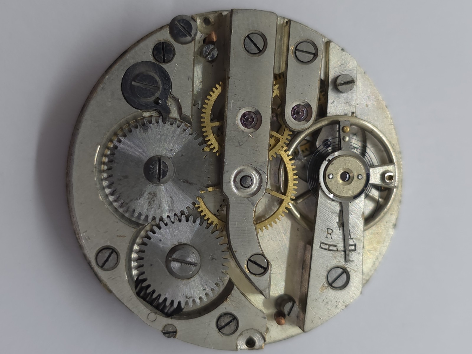 Vintage Trib Pocket Watch Movement Cylinder Sub Second Military Hands For Parts