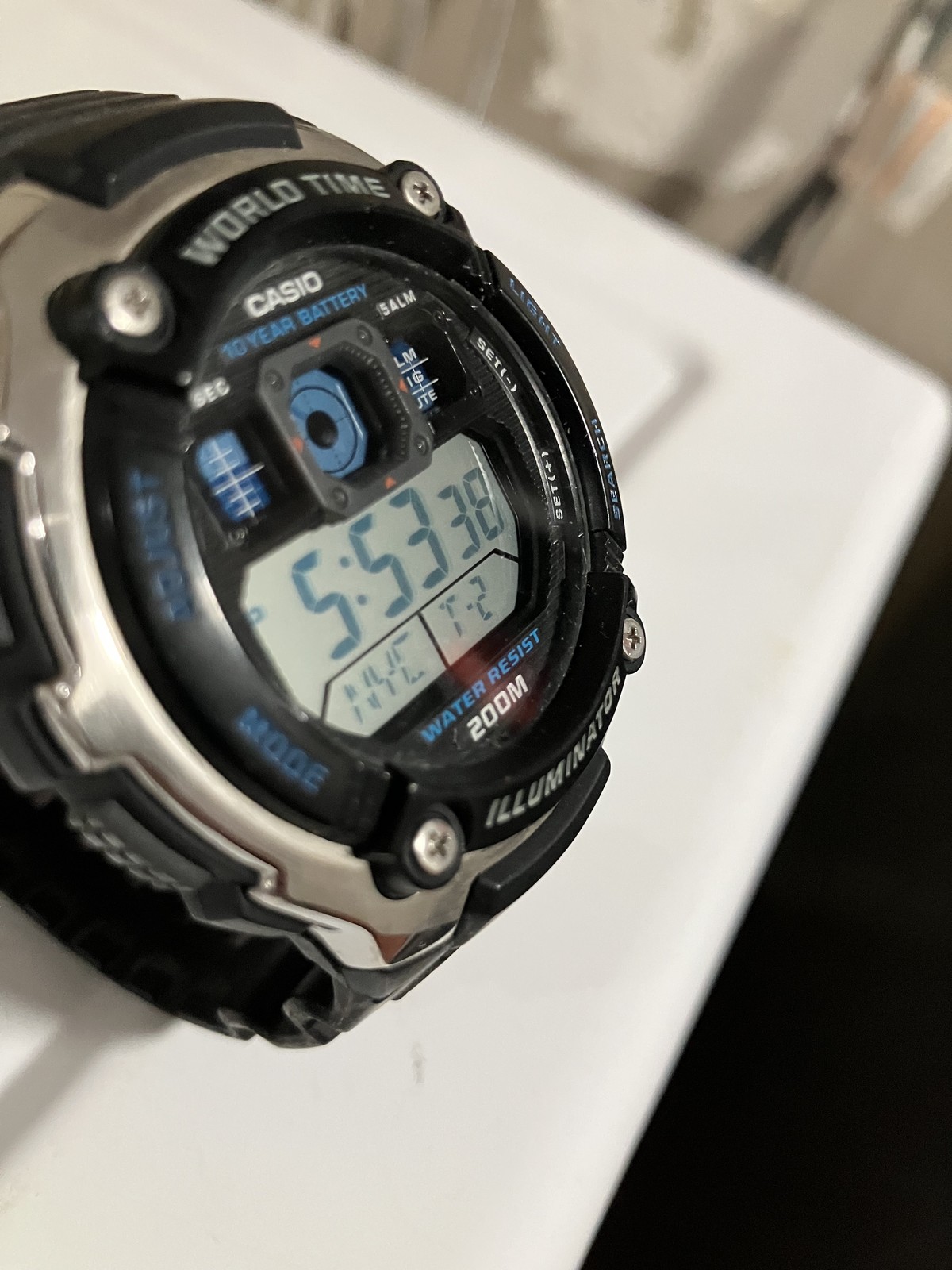 Casio AE2000W-1AV Sport Digital-10 Year Battery-World Time (Model: