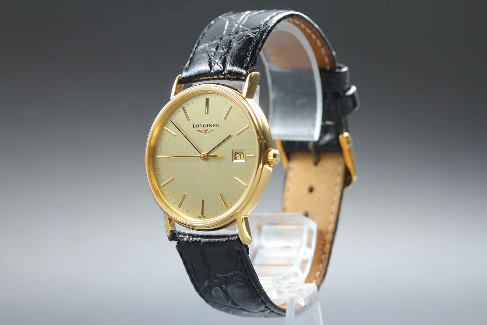 [Near MINT] LONGINES L4.720.2 33mm Gold Dial Date Quartz Men’s Watch