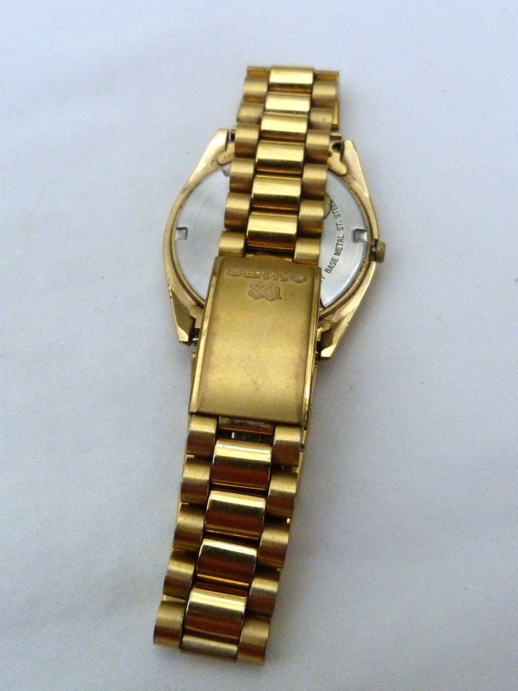 RARE VTG 1988 SEIKO SIGMA ALPHA EPSILON FRATERNITY 5Y23-8A69 GOLDTONE MENS WATCH