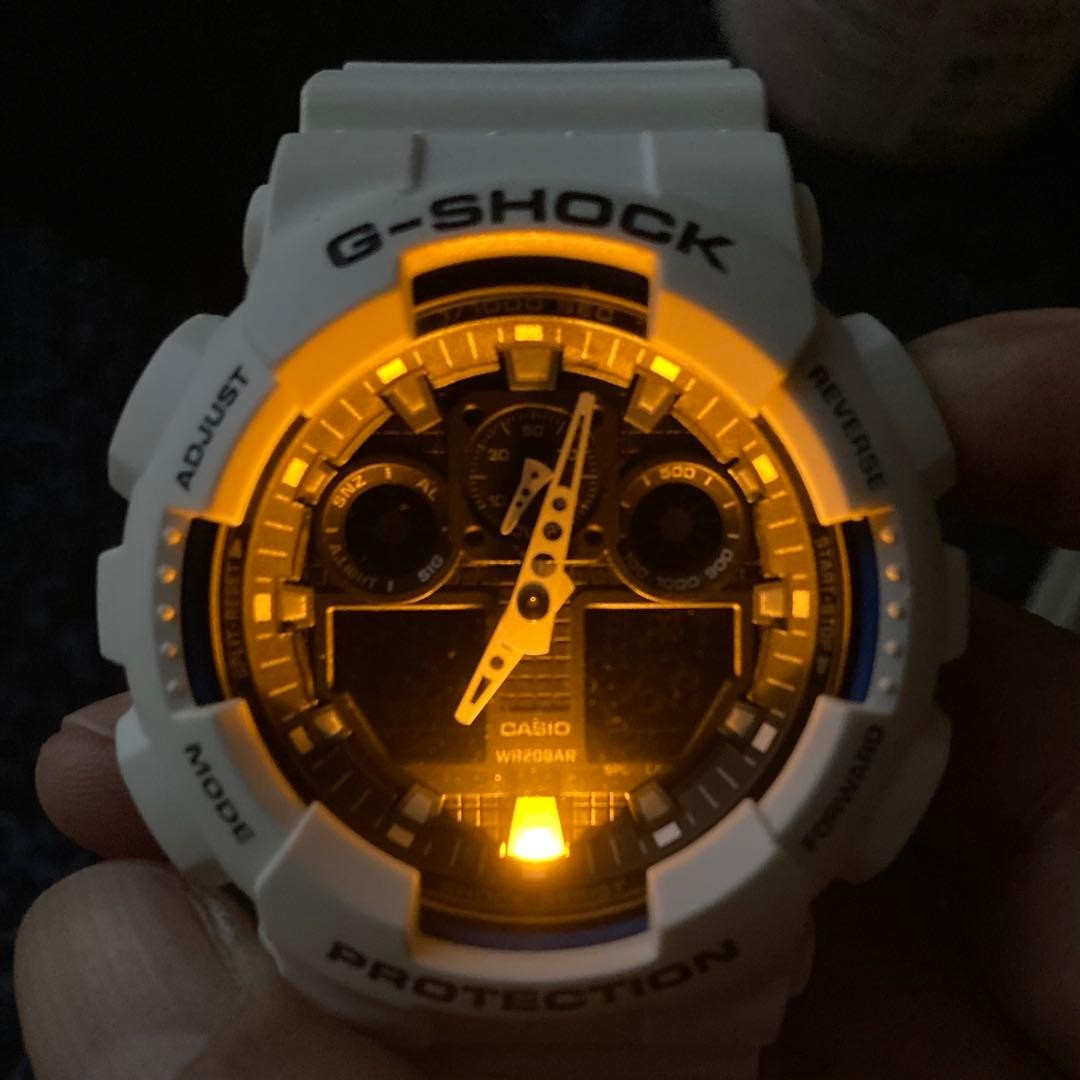 CASIO G-SHOCK GA-100B-7AJF White Ana-Digi Watch