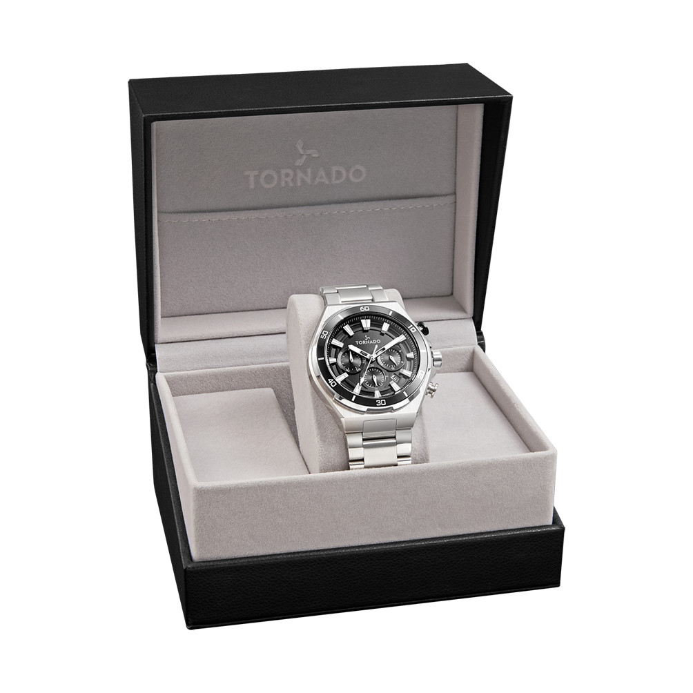 Tornado Strellar X Men’s Multi Function Watch | Black Dial, 45mm, 100 m (10 ATM)