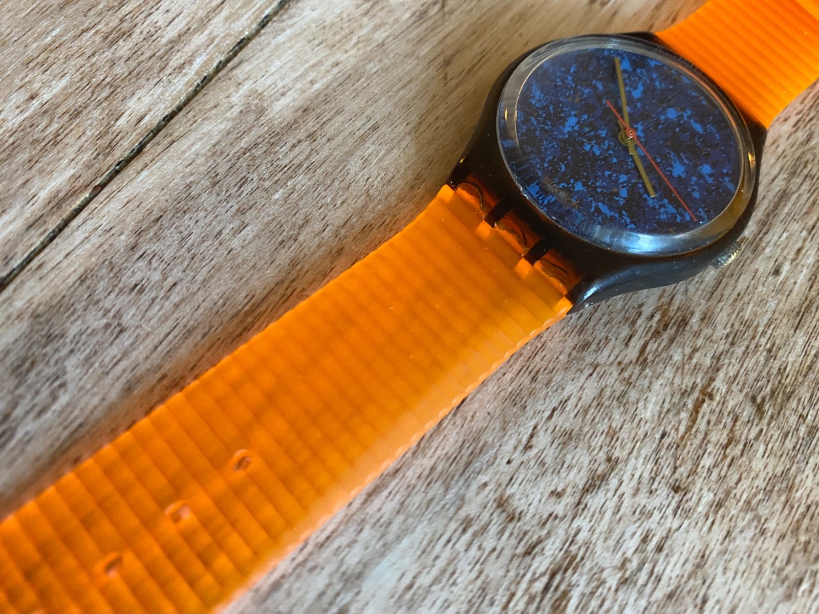 SWATCH 🦩 LAZULI – 🇨🇭 GF101 – 1987 – 🦩 NEW CUSTOM STRAP – 34mm 🇨🇭