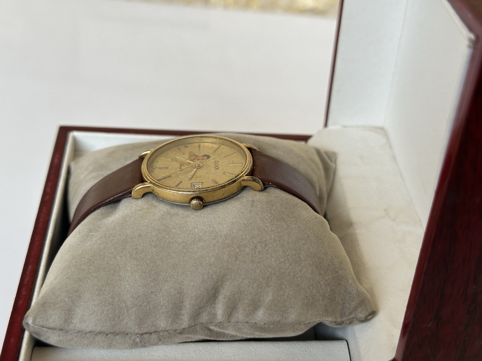 1980s Vintage Doxa Saddam Hussein Iraq Gift Watch Quartz 32mm Rare Authentic
