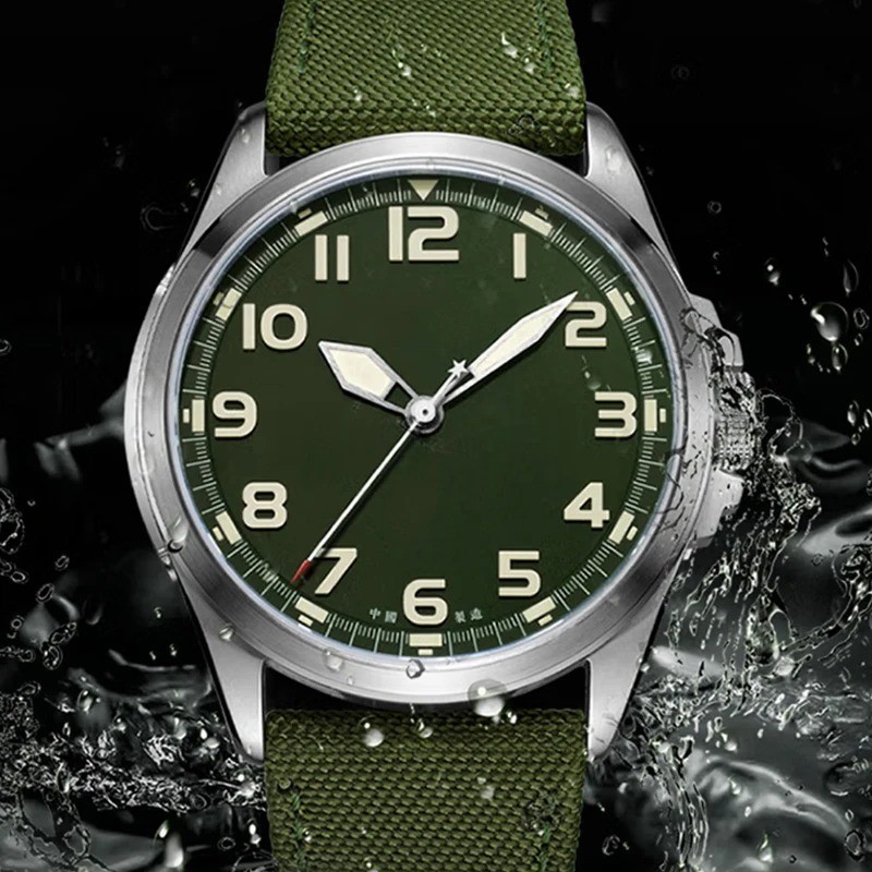 Luminous Military Army 24 Hours Dial Nylon Strap USA Date Quartz Watch