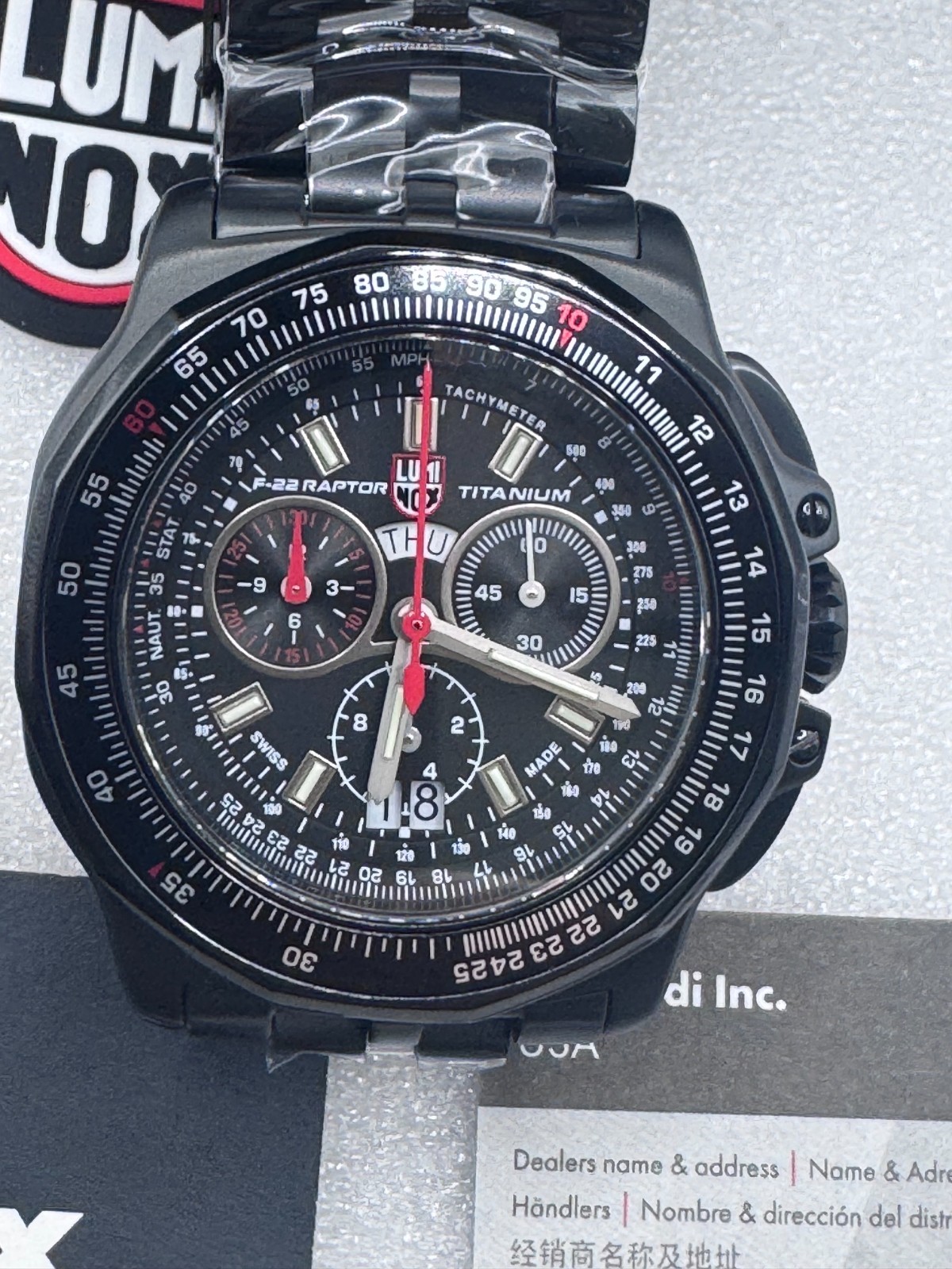 NEW Luminox F-22 Raptor Black Titanium Men’s Quartz Watch XA.9272