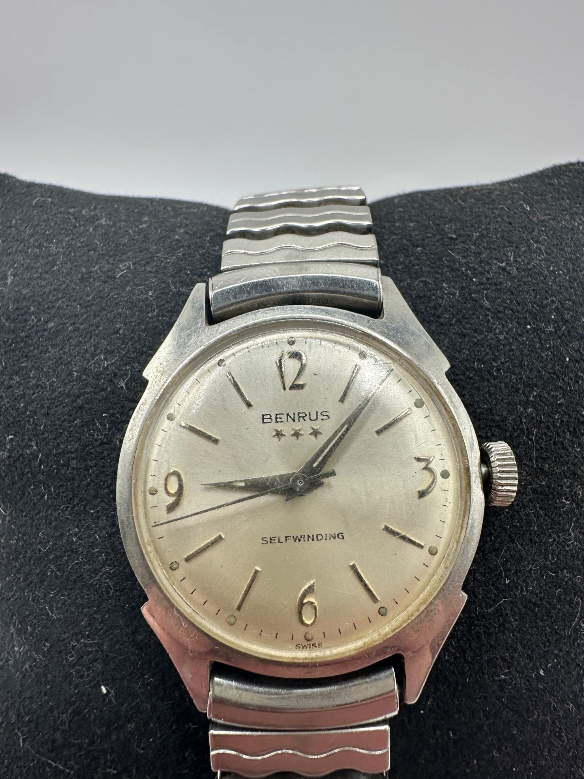 Vintage Benrus 3-Star Mens Self Winding Automatic Watch Running Please Read