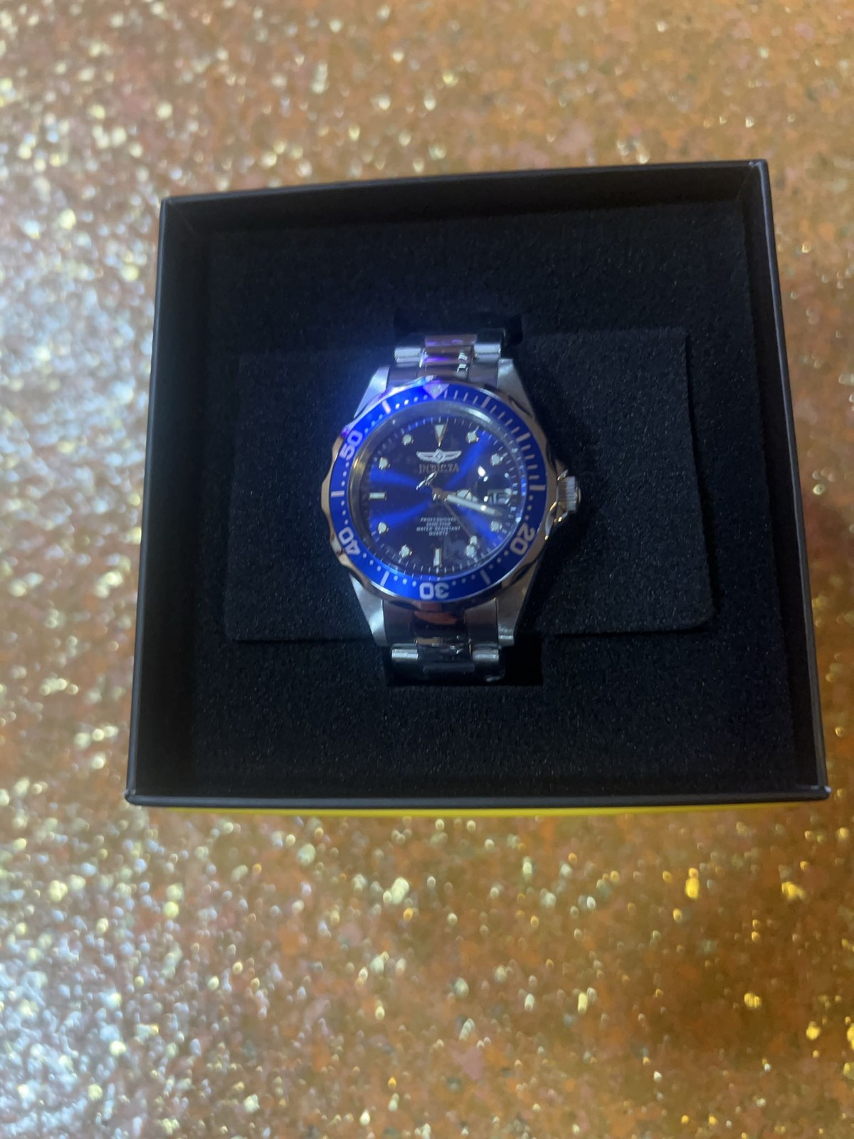 Invicta Pro Diver 9204 Mens Watch Stainless Steel Blue Bezel Quartz Dive
