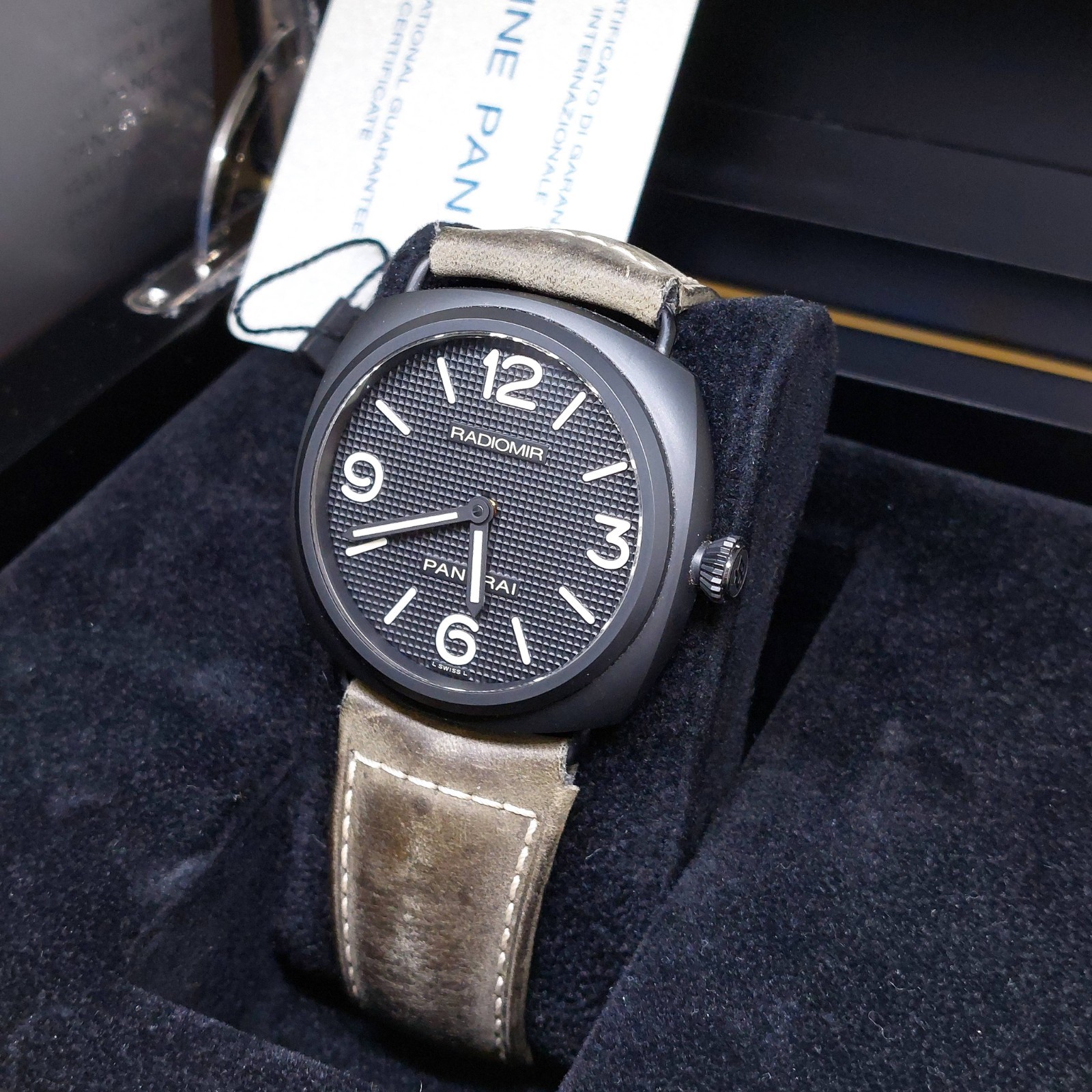 Panerai 45mm Ceramica Black Hobnail Dial Radiomir Black Seal REF: PAM00643 (15)
