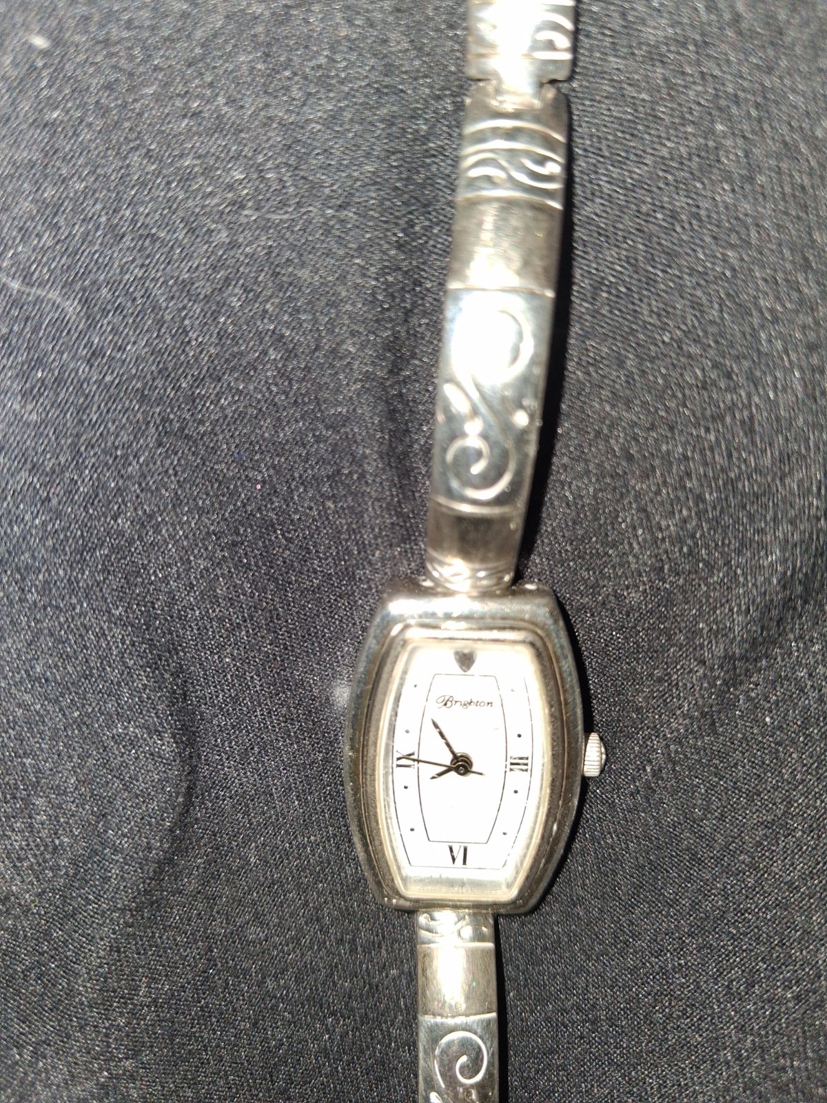 Brighton Venezia Women’s Silver Bracelet Watch White Dial Quartz Heart Charm