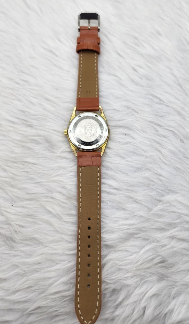 Vintage Favre-Leuba Daymatic Automatic Swiss Gold Dial Date Men’s Watch 21Jewels
