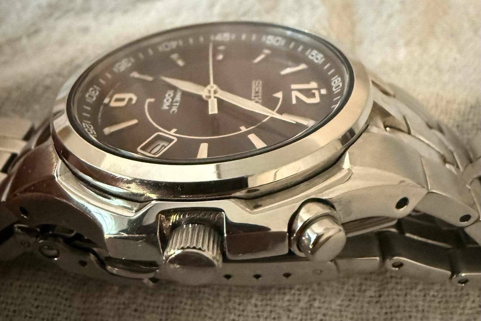 Seiko Kinetic 5M62 Black Dial Stainless Steel 100M – New Capacitor