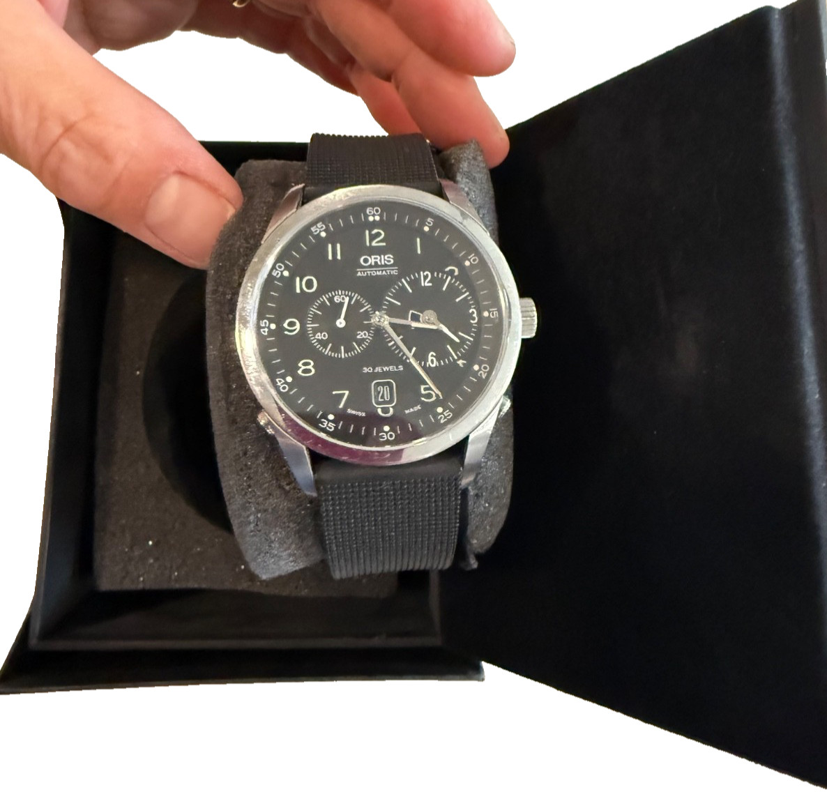 ORIS Classic XXL Worldtimer Ref 7513 Automatic Stainless Box and Manuals Black