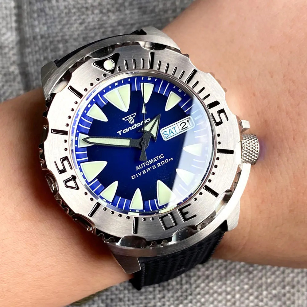 42mm Tandorio Monster NH36A Automatic Diving Men’s Watches Sapphire Glass 20ATM