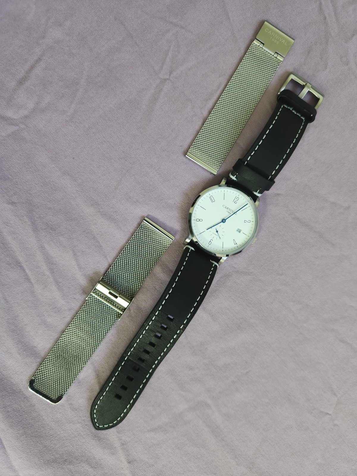 Carnival 10mm Thin Mechanical Automatic Men’s Watch Luxury Date Water Resistant