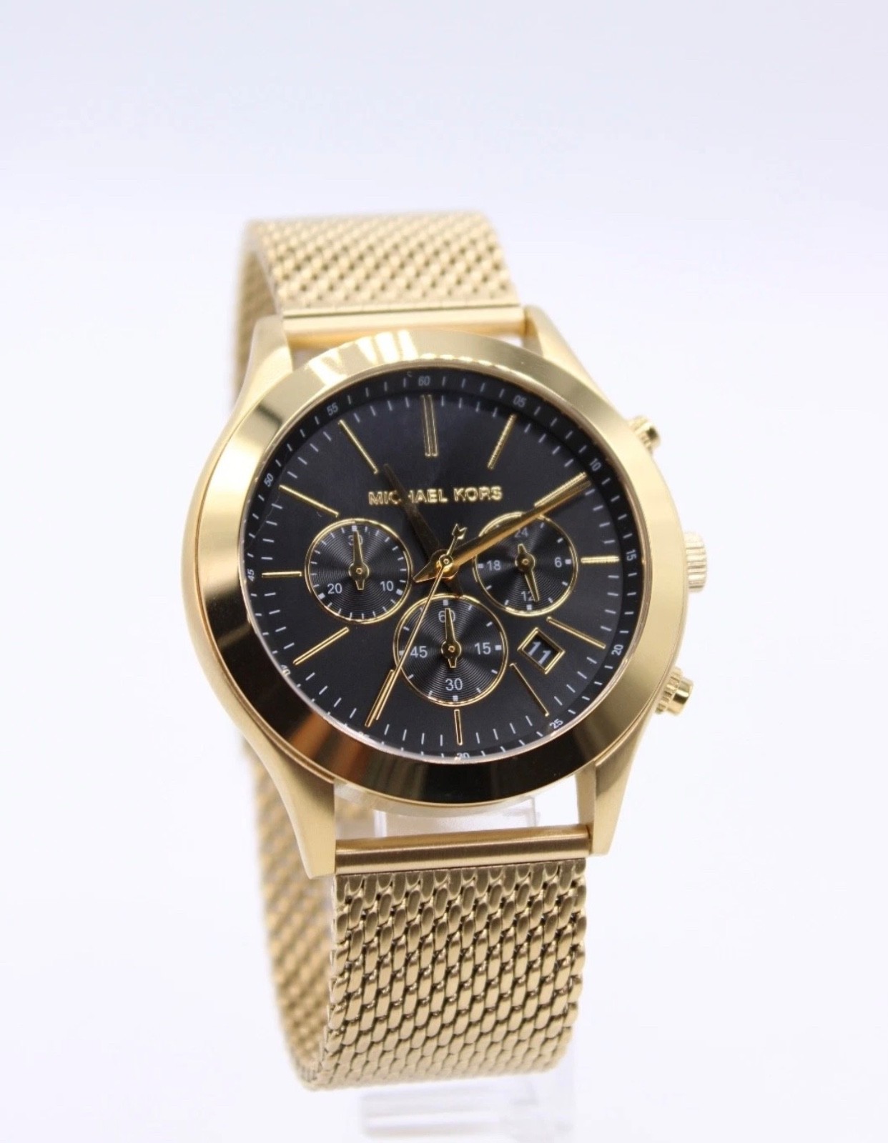 MICHAEL KORS 44MM MK9057 Slim Runway Black Dial Gold-Tone Men’s Watch