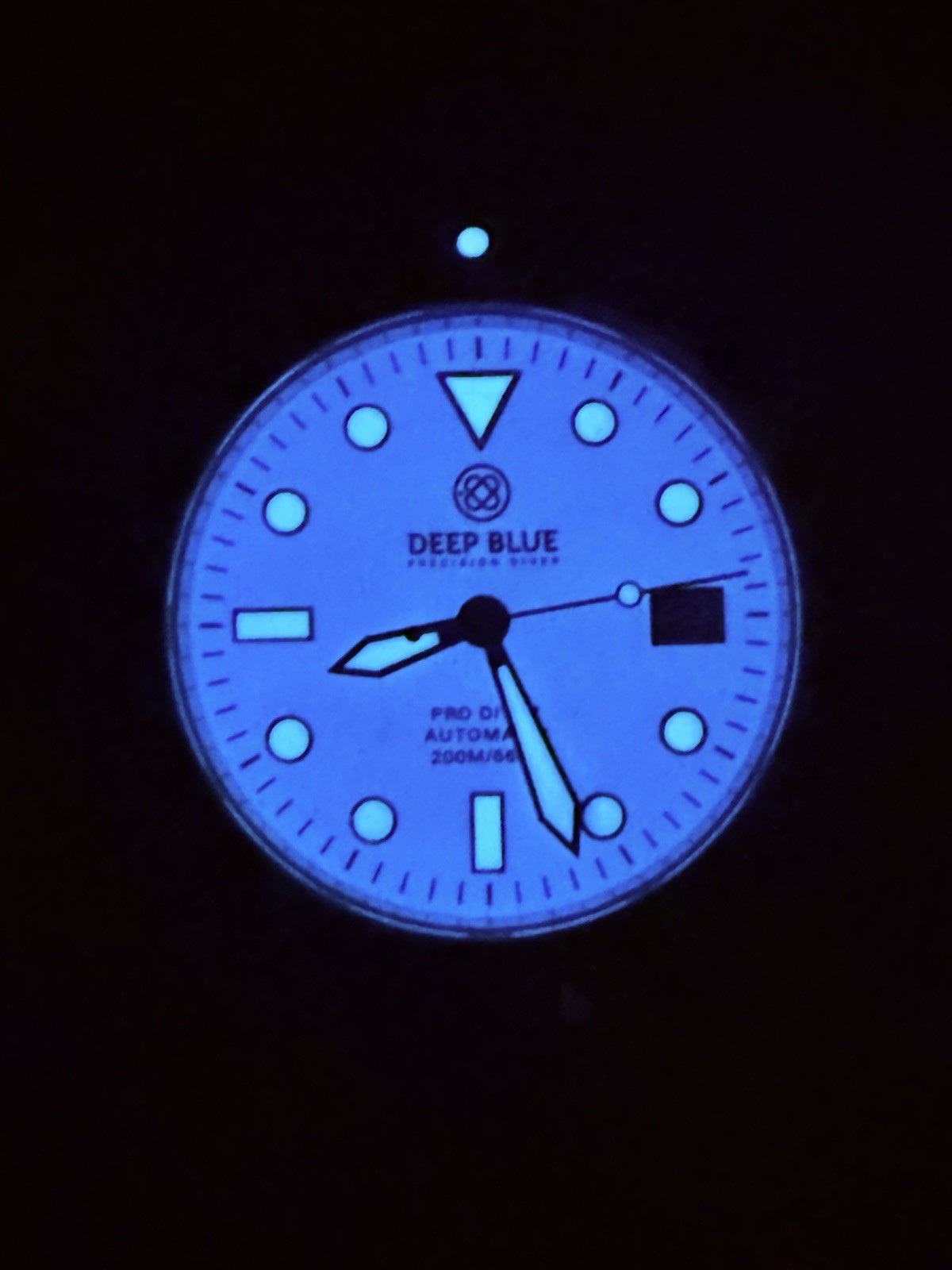 Deep Blue PRO DIVER 200 42.5MM AUTO DIVE WATCH-WHITE FULL LUME DIAL -NEW‼️