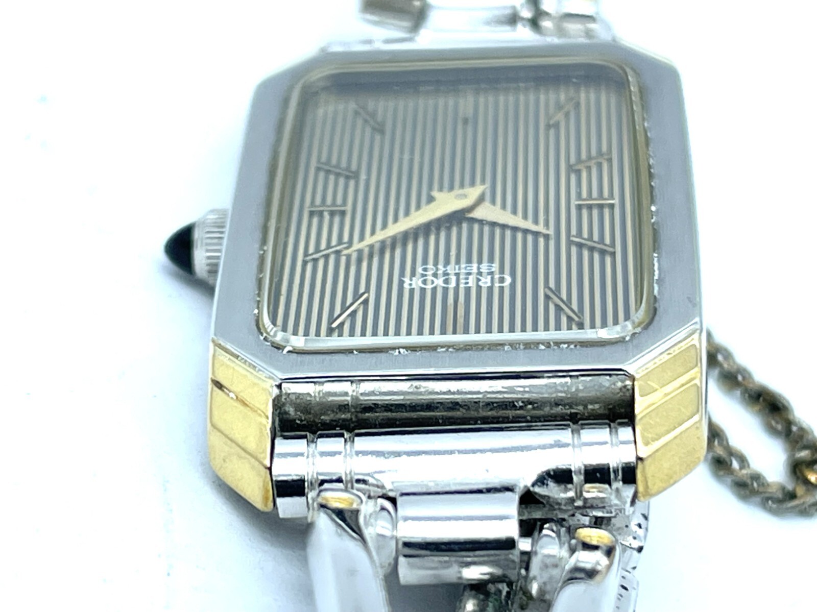 SEIKO Credor Quartz Ladies Watch Rectangle Thin bracelet 5.9inches 2340-5110