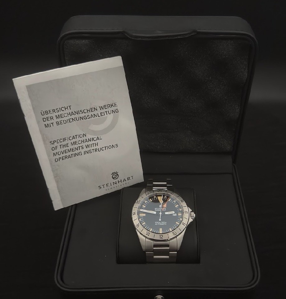 Steinhart Ocean GMT Vintage Automatic Diver Watch 42mm Full Kit Box And Papers