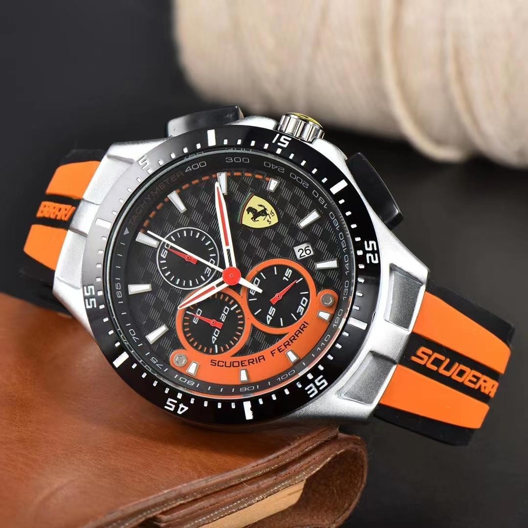 NEW Men’s formula 1 Scuderia Ferrari 42mm Luxury Chronograph Red Silicone Watch.