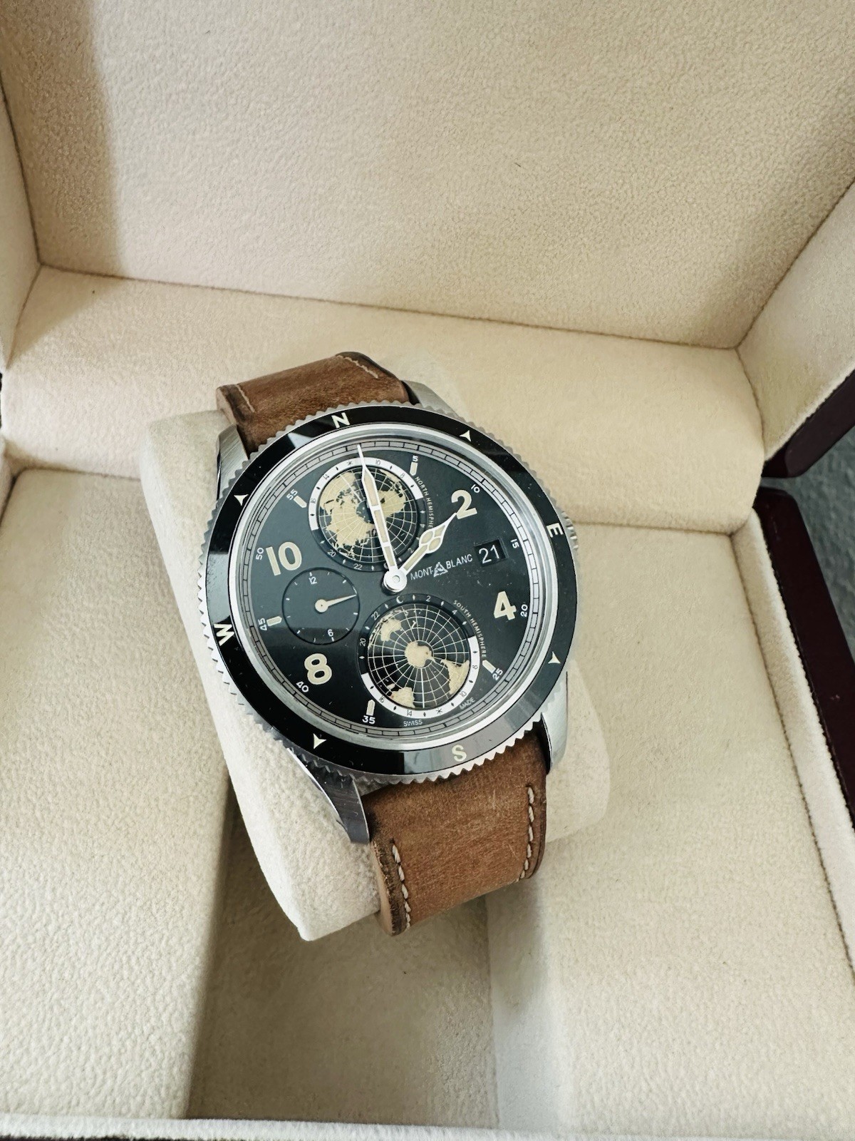 Men’s Limited Edition Mont Blanc 1858 Geosphere Watch 42MM Black Dial