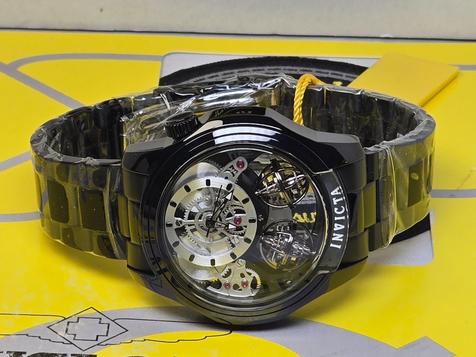 Invicta Specialty Twin-Axis Men’s Watch Skeleton Dial- 46mm Black NEW!