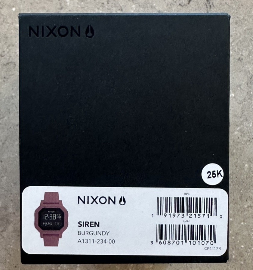New Nixon Siren A1311-234-00 Burgundy 100m Water Resistant Digital Sport Watch