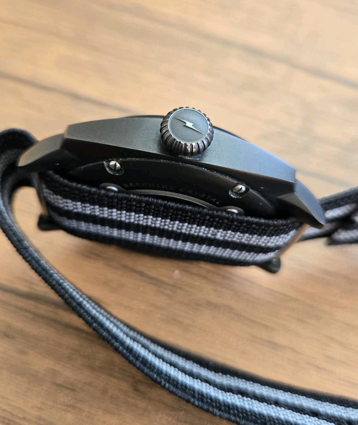 Shinola The Brakeman Black PVD 46mm Quartz Black Dial w One Piece Strap + Rubber